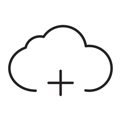 Obraz premium cloud plus icon illustration