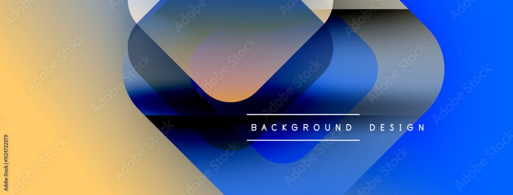 Poster Abstract colorful shapes overlap. Gradient hues blend, creating modern visual effect. Text reads background design. Simple, clean aesthetic.