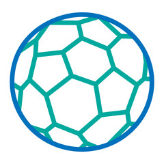 Football Vector Line Blue Bluish Green Icon Design