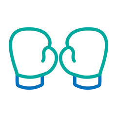 Boxing Gloves Vector Line Blue Bluish Green Icon Design