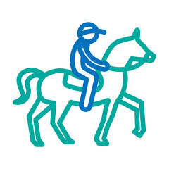 Riding Vector Line Blue Bluish Green Icon Design