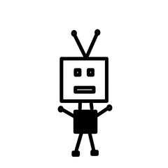  the Cute Robot in white background 