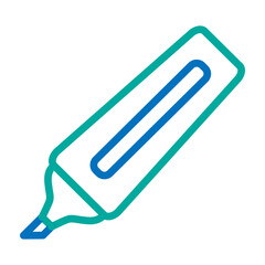 High Lighter Vector Line Blue Bluish Green Icon Design