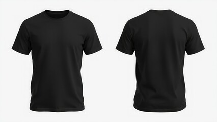 Black mens short sleeve t shirt mockup front and back view