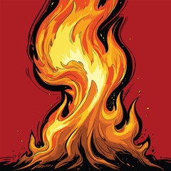 fire flame vector art illustration