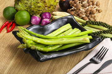 Dietary cuisine - boiled aspargus stem