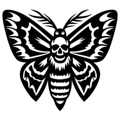 Skull Moth Illustration