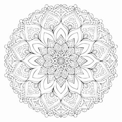 Artwork Nature Vintage Fine lines Balance Detailed Mandala Art Illustration with Intricate Patterns and Spiritual Design for Meditation and Decoration
