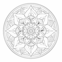 Ornamental Healing Bohemian Fusion Detailed Relaxation Mandala Art Illustration with Intricate Patterns and Spiritual Design for Meditation and Decoration