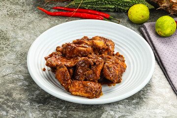 Indian cuisine - Vindaloo fish with spices