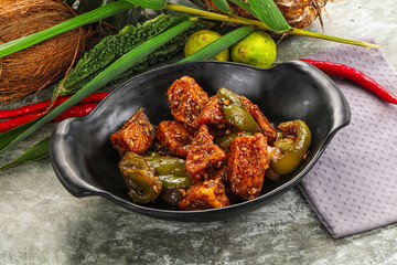 Indian cuisine - paneer with chilli