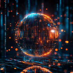 Data Floating Encryption Holographic Sphere Cyberspac