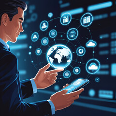 Technology background illustration vector .