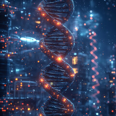 Advanced Concept Floating Glowing Featuring Biotechnology