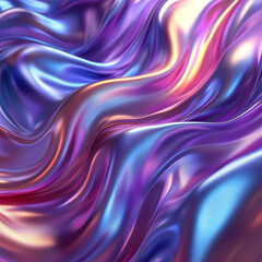 Fluid Waves Vibrant Colors Metallic Ultr Iridescent