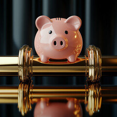 Pig Golden Image Conceptual Between Bridge Forming