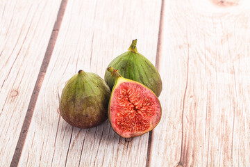 Ripe green raw juicy fig