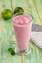 Cold fresh sweet Strawberry smoothie