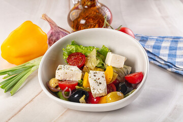Greek salad with feta cheese