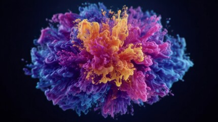 Vibrant Pink  Purple  Blue   Orange Ink Explosions  Abstract Background  High Resolution I