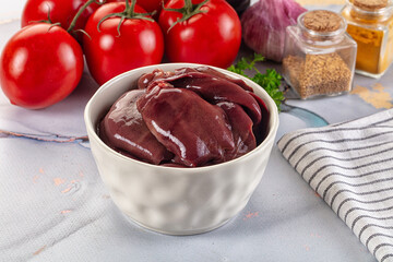 Raw chicken liver for cooking