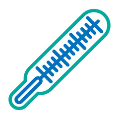 Thermometer Vector Line Blue Bluish Green Icon Design
