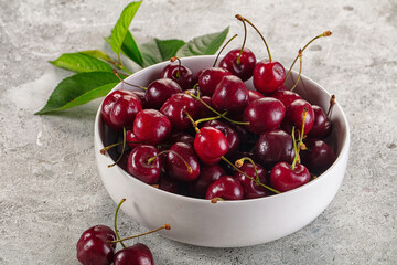 Ripe sweet juicy red cherry