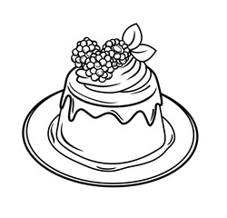 a plate of pudding with raspberry topping