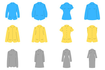 Office Wear Icon Set Design