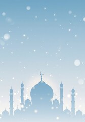 background moslem Mosque Silhouette with Soft Light 
