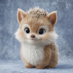 Adorable Baby Hedgehog Illustration  Cute Animal  Cinematic Lighting  Fluffy Fur  Big Eyes