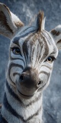 Adorable Zebra Portrait  Cinematic Wildlife  Animal Close up   Striped Mammal