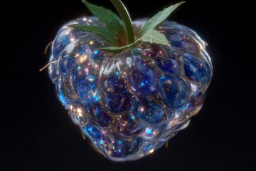 Cosmic Blue Raspberry  Surreal Food  Galaxy Texture  High Res Image
