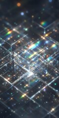 Abstract Holographic Cubes  3D Glass Background