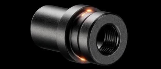 Industrial Threaded Valve Joint  Precision Engineering  High Detail Macro