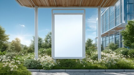 Blank Billboard Mockup  Cityscape  Summer  Outdoor Advertising