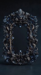 Ornate Baroque Frame  3D Render  Dark Decor  Elegant  Luxury  Vintage   Gothic   Black Gol