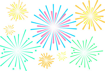 Celebration Fireworks Festival Display Exploding with Colorful Patterns and Bright Bursts of Light