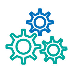 Civil Engineer Vector Line Blue Bluish Green Icon Design