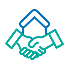 Real Estate Vector Line Blue Bluish Green Icon Design
