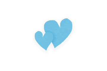 Isolated light blue paper heart shape on transparent background. Valentine's Day. Red heart with shadow. Love. Illustration.