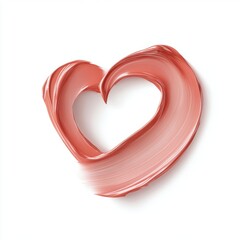 Abstract heart shape created with brush strokes, symbolizing love and creativity.