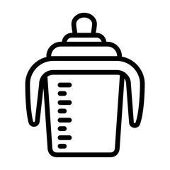Sippy Cup Vector Line Icon Design