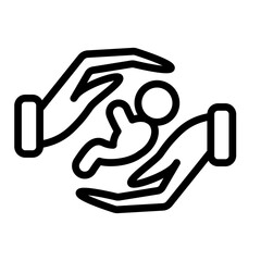 Child Care Vector Line Icon Design