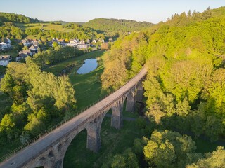 Fototapeta premium Aerial view of a historic viaduct