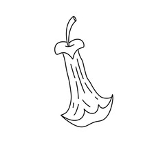 A drawing of a banana peel with a stem