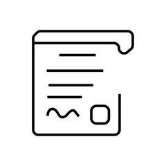 Insurance policy icon, vector line icon isolated on white background