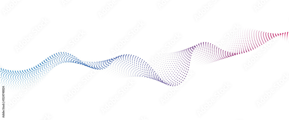 Aufkleber Flowing Dot Wave halftone gradient pattern on transparent background	
