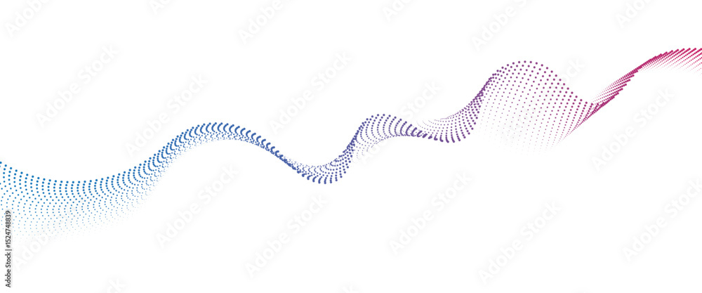Fototapete Flowing Dot Wave halftone gradient pattern on transparent background	
