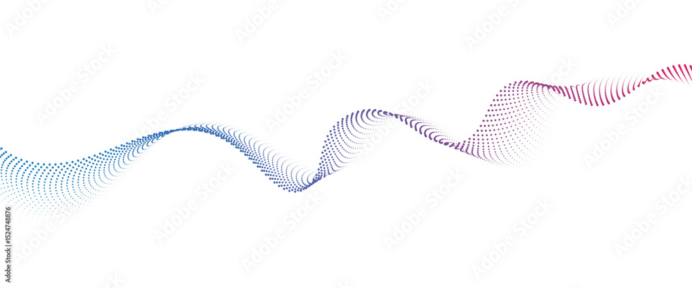 Aufkleber Flowing Dot Wave halftone gradient pattern on transparent background	
